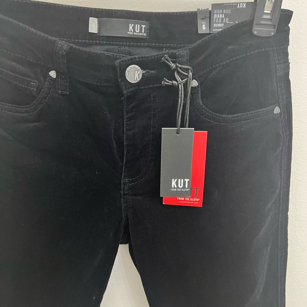 Kut from the Kloth Black Straight Leg Corduroy Women's Jeans - Picture 16 of 16